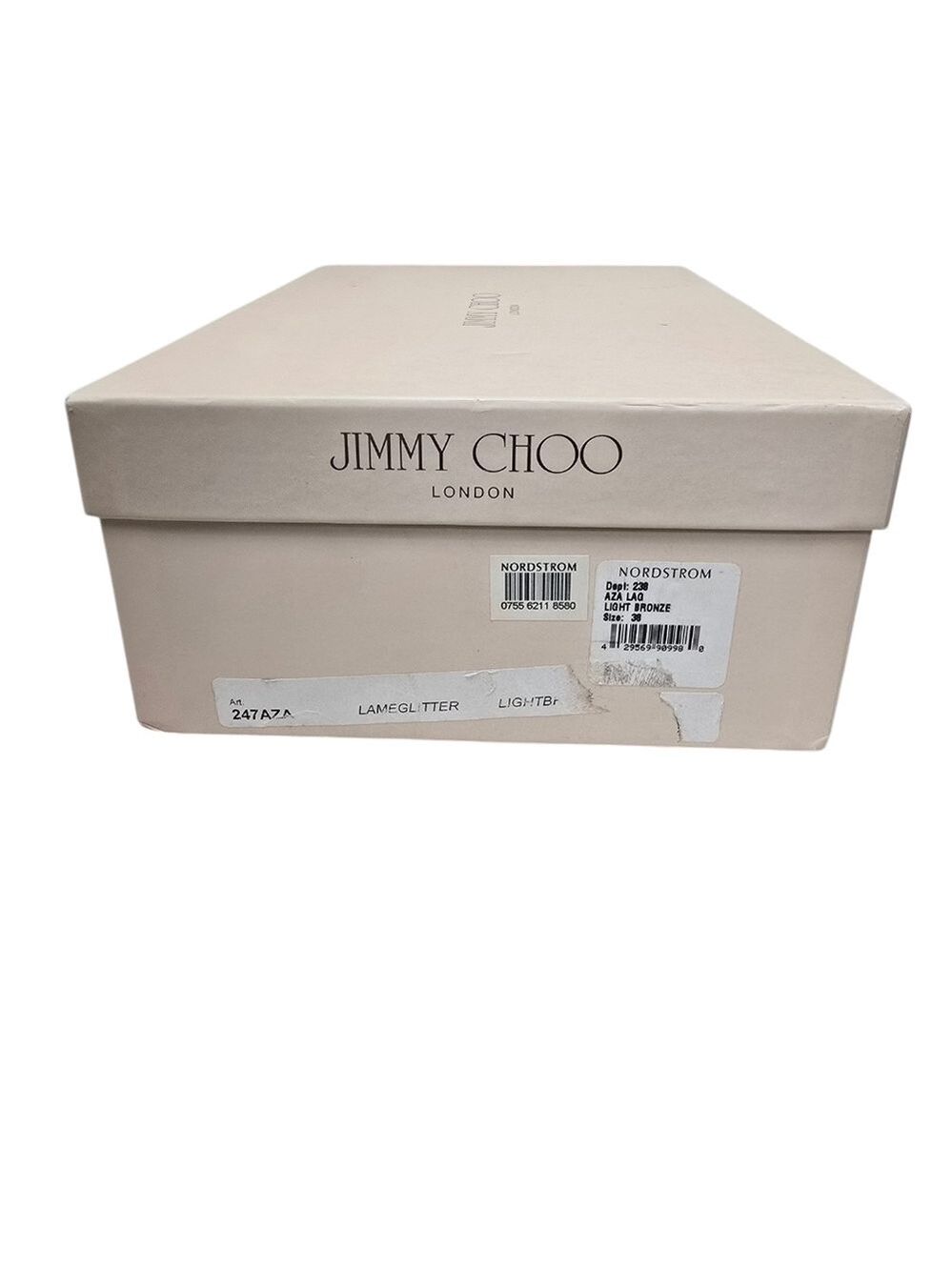Jimmy Choo Lame Glitter Light Bronze Pointy Toe Kitten Heels 38 - Picture 12 of 12